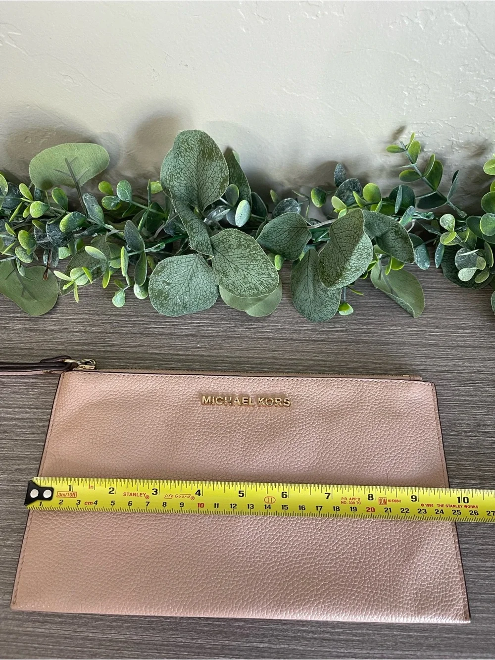 Michael Kors Jet Set Pebbled Leather Wristlet XL Clutch Nude - Picture 4 of 5